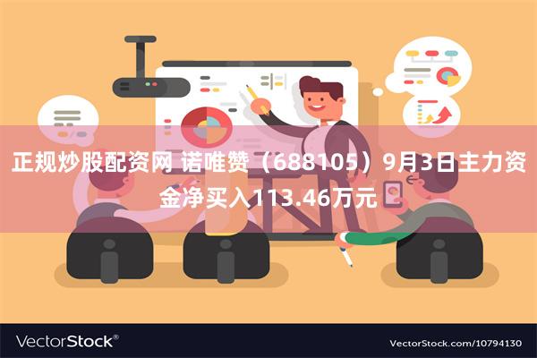 正规炒股配资网 诺唯赞（688105）9月3日主力资金净买入113.46万元