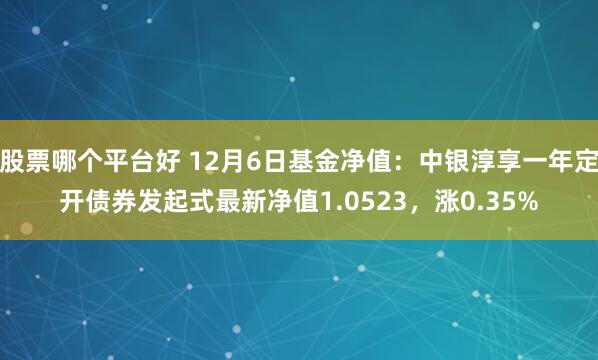 股票哪个平台好 12月6日基金净值：中银淳享一年定开债券发起式最新净值1.0523，涨0.35%