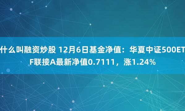 什么叫融资炒股 12月6日基金净值：华夏中证500ETF联接A最新净值0.7111，涨1.24%